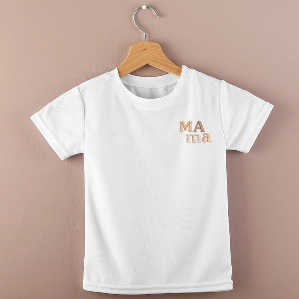 Tee-shirt Mama or café nougat nude MARINE HEART BRODERIE