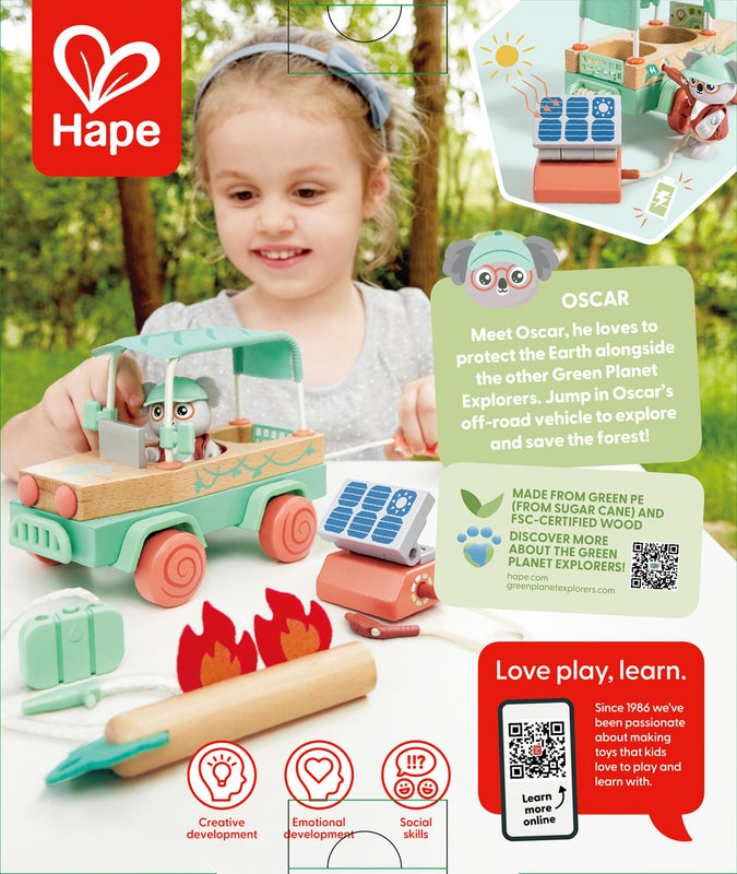 Voiture tout-terrain oscar enfant écologique – Jouet sauvetage forêt 3 ans