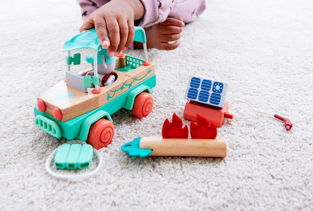 Voiture tout-terrain oscar enfant écologique – Jouet sauvetage forêt 3 ans