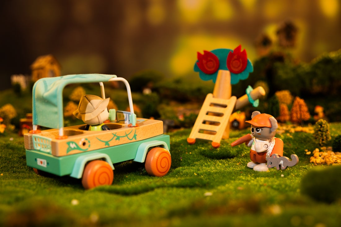 Voiture tout-terrain oscar enfant écologique – Jouet sauvetage forêt 3 ans