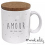 Mug "Amour de ma vie" avec couvercle en liège ❤️ Marcel & Lily