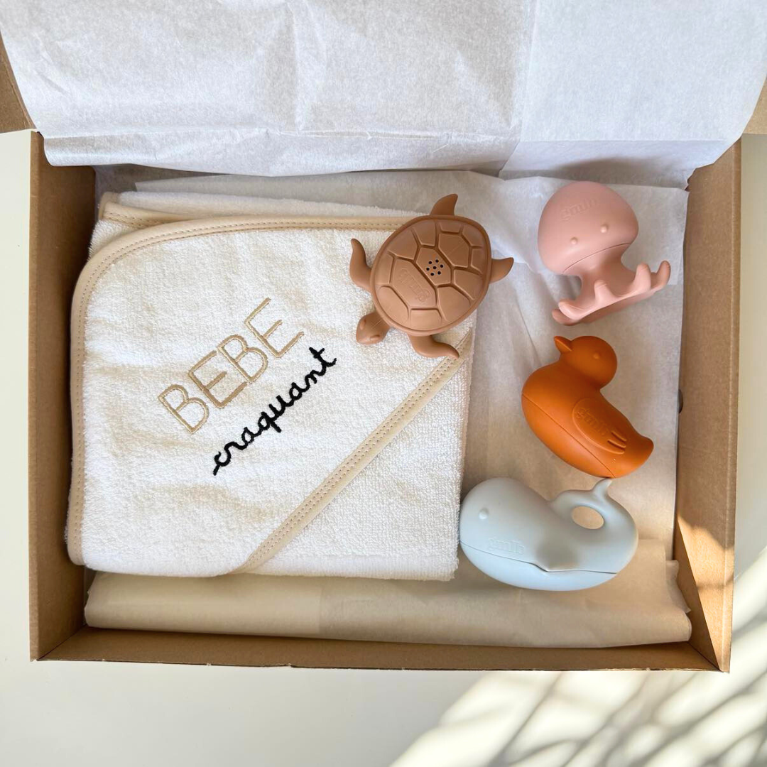 Coffret Bain Bébé Personnalisable | Cadeau Naissance à composer Petit coeur salé