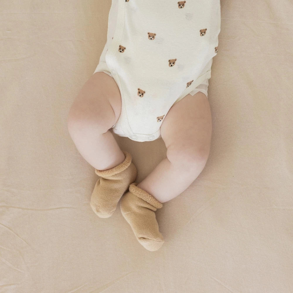 Lot de 3 paires de chaussettes bébé – 0/6 mois marron beige latté TROIS KILOS SEPT