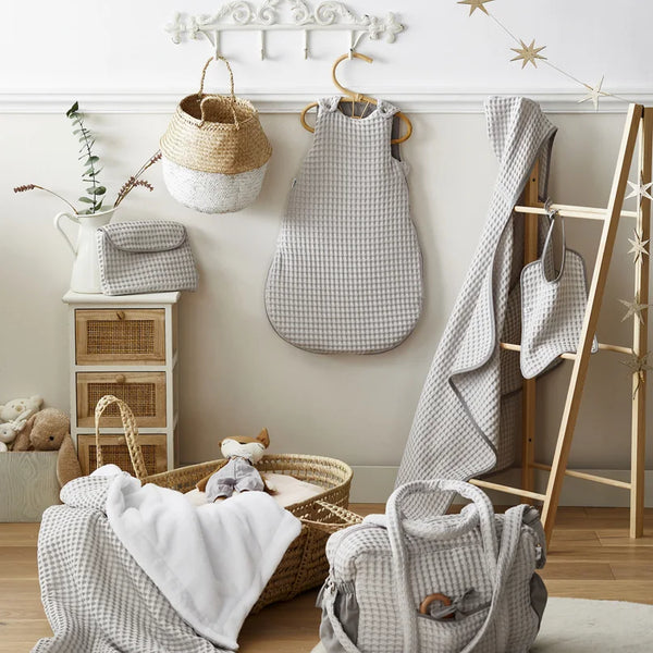Maxi couverture bébé en coton gaufré nuage
