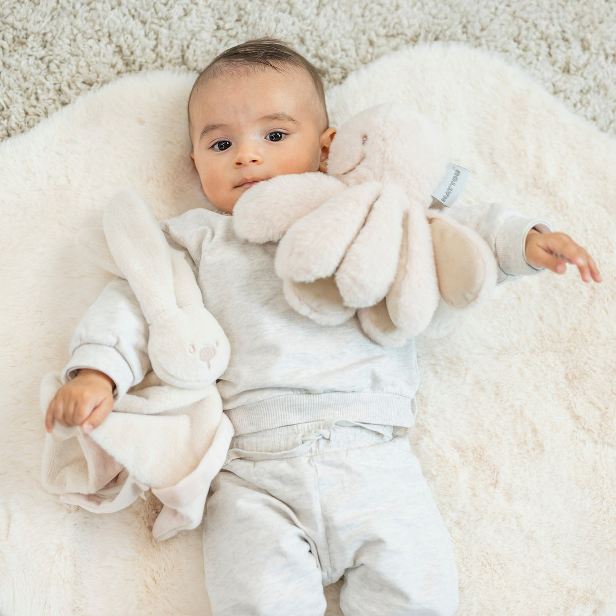 Doudou lapin bébé 27x27 cm – Doudou sable dès la naissance NATTOU