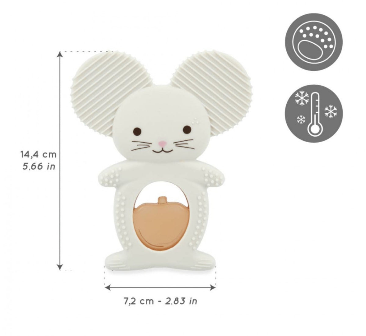 Anneau de dentition réfrigérant bébé dès 3 mois. Effet froid pour apaiser les gencives sensibles en douceur.