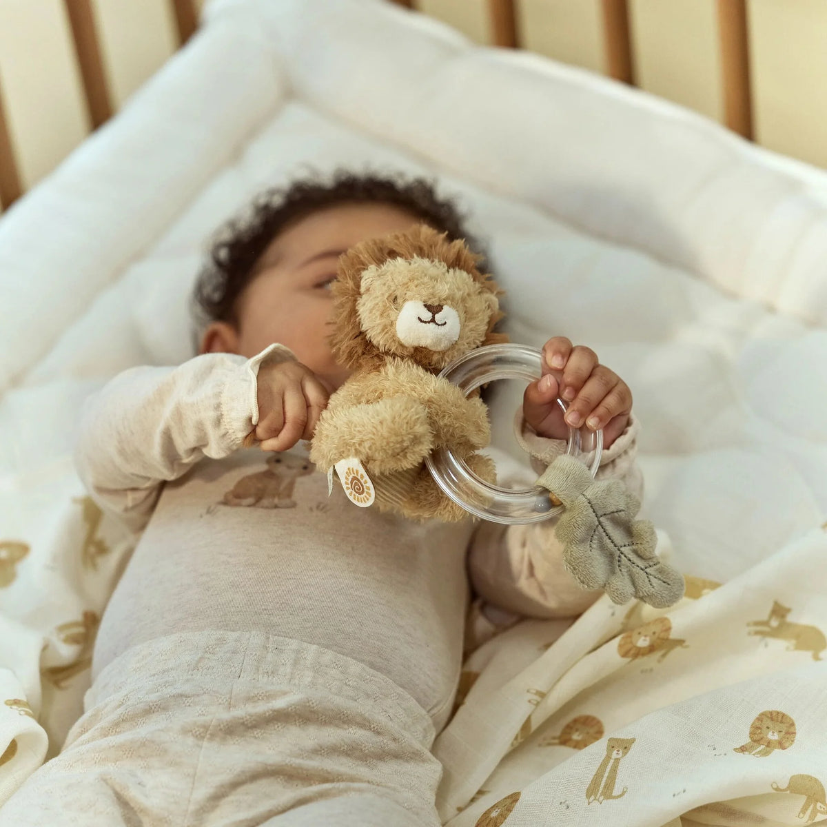 Anneau hochet lion Safari Friends – hochet sensoriel bébé