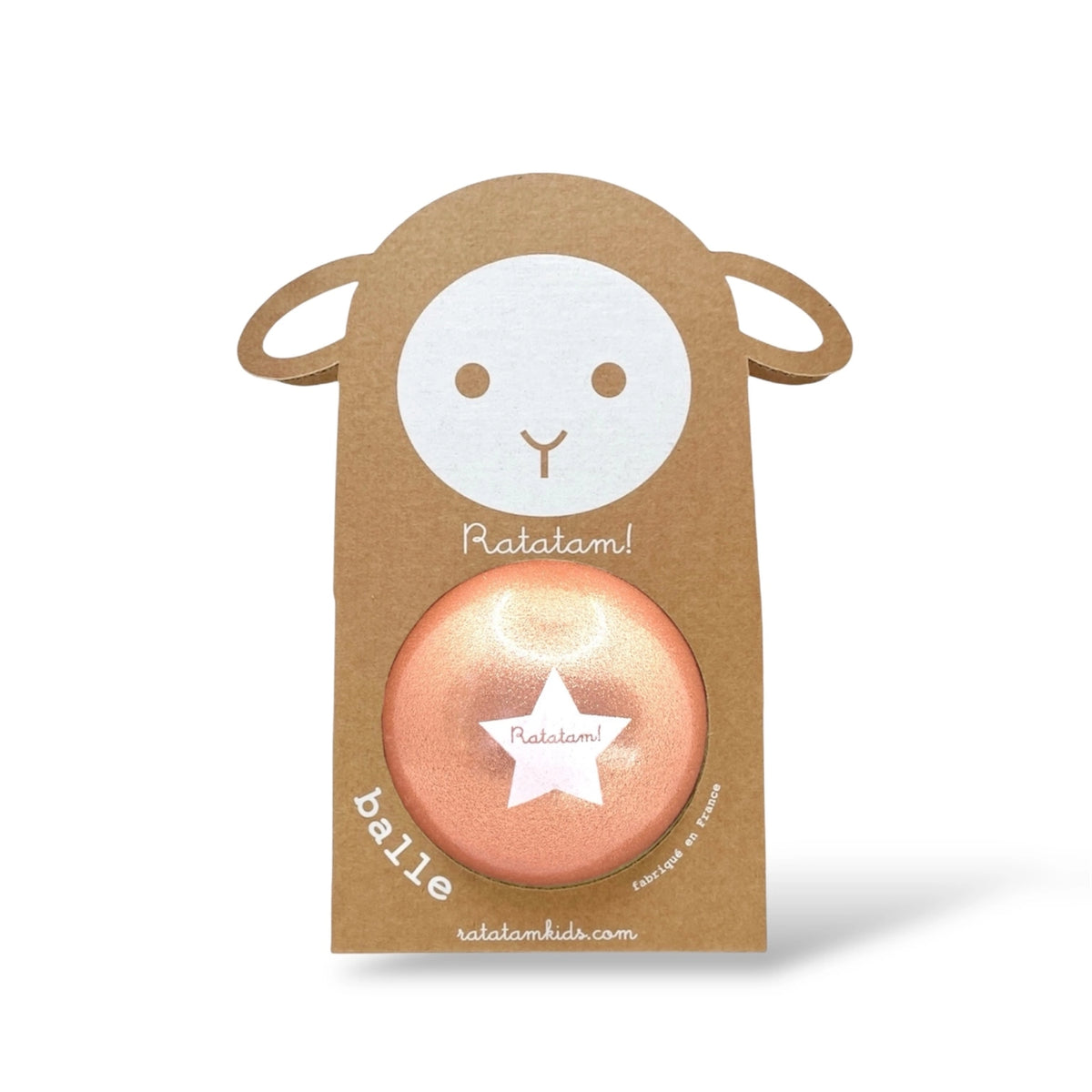 Ballon bébé pailleté cuivre 10 cm – balle enfant Made in France