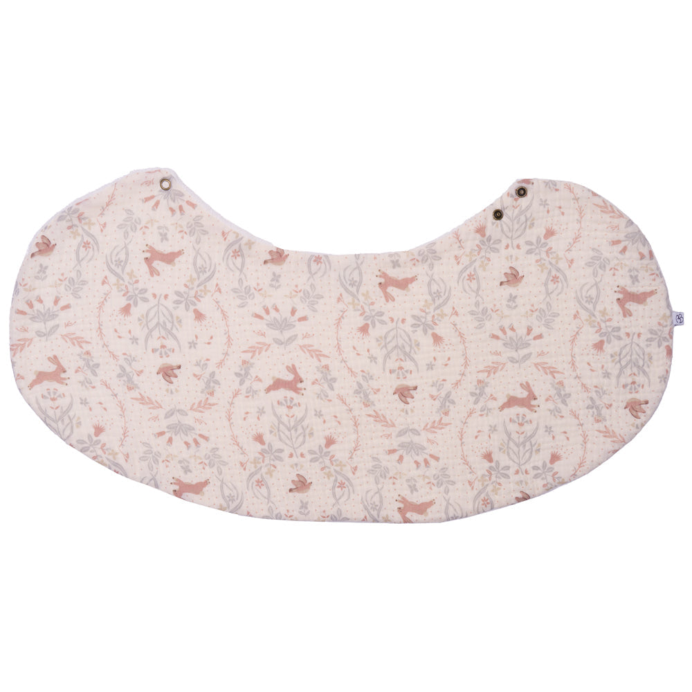 Bavoir 2 en 1 bi-matière poncho / épaule – Jardin enchanté ivoire BB & CO