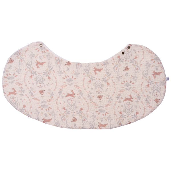 Bavoir 2 en 1 bi-matière poncho / épaule – Jardin enchanté ivoire BB & CO