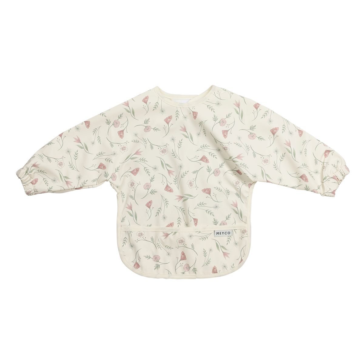 Bavoir à manches courtes fleuri imperméable 9 à 18 mois - Meyco Baby MEYCO BABY