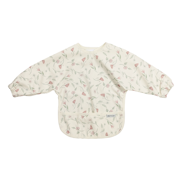 Bavoir à manches courtes fleuri imperméable 9 à 18 mois - Meyco Baby MEYCO BABY