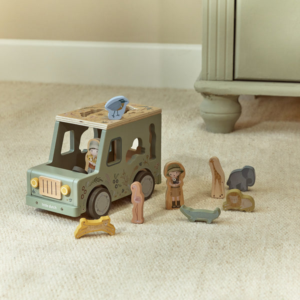 Boîte à formes voiture de safari en bois Safari Friends – jeu éducatif enfant
