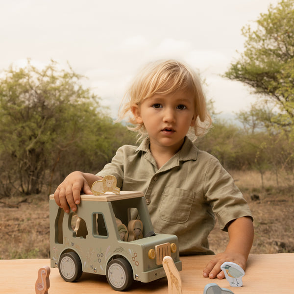 Boîte à formes voiture de safari en bois Safari Friends – jeu éducatif enfant