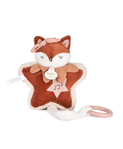 Boîte à musique bébé Mina – peluche musicale naissance 16 cm