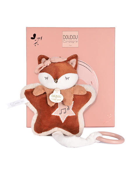 Boîte à musique bébé Mina – peluche musicale naissance 16 cm