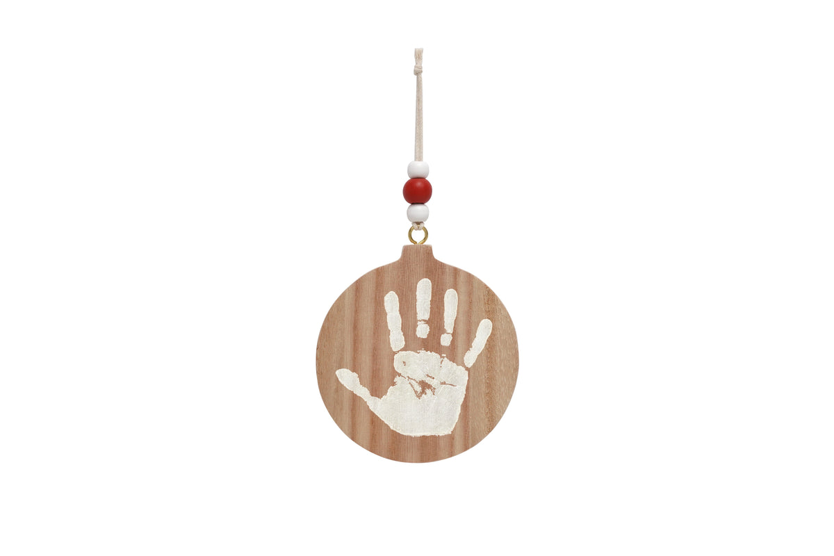 Boule de Noël empreinte bébé – Bois naturel petit artichaud