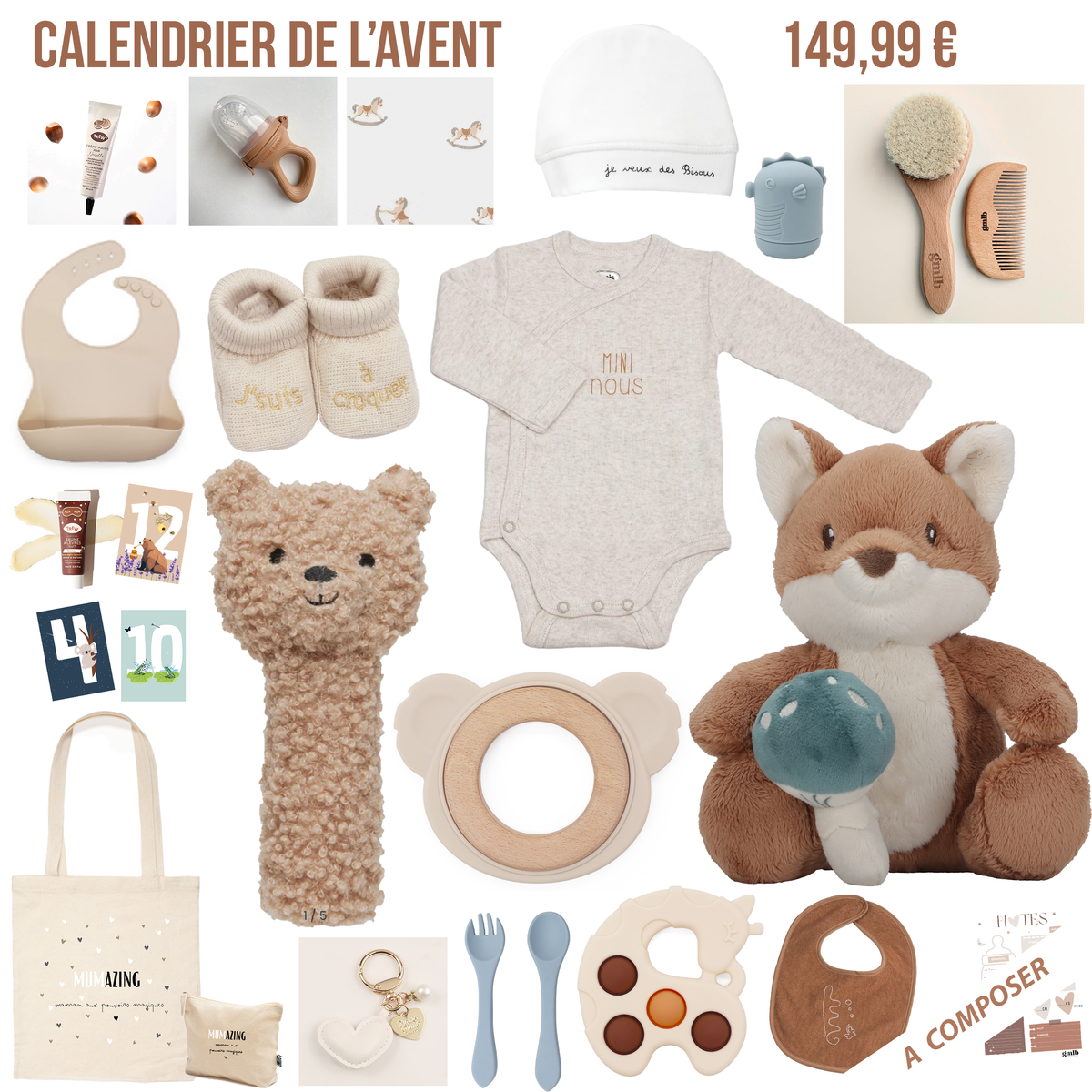 Calendrier de l'avent femme enceinte Petit coeur salé est un Cadeau de grossesse original pour attendre la naissance de bébé