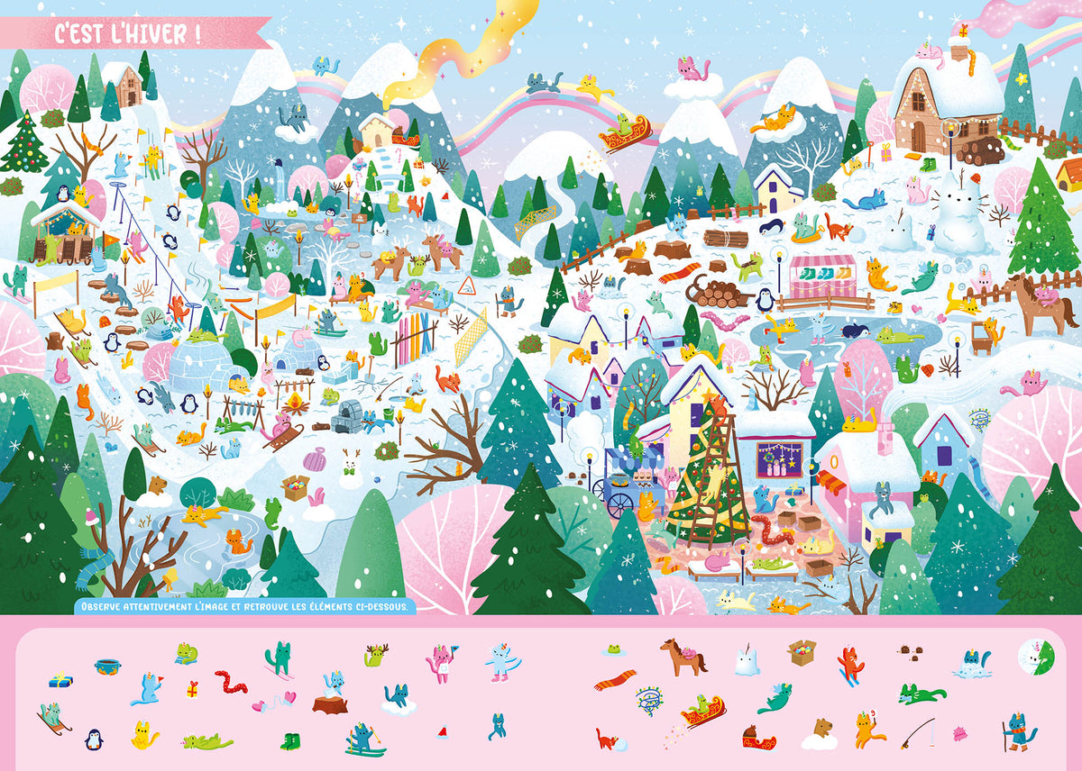 Le Cherche &amp; Trouve Akiko invite les enfants dès 4 ans à retrouver Akiko et ses adorables chats-licornes à travers de magnifiques illustrations pleines de détails. Une activité idéale pour développer l'observation tout en s'amusant.Livre Cherche &amp; Trouve Akiko dès 4 ans pour développer l'observation, la concentration et la mémoire visuelle dans un univers féerique.