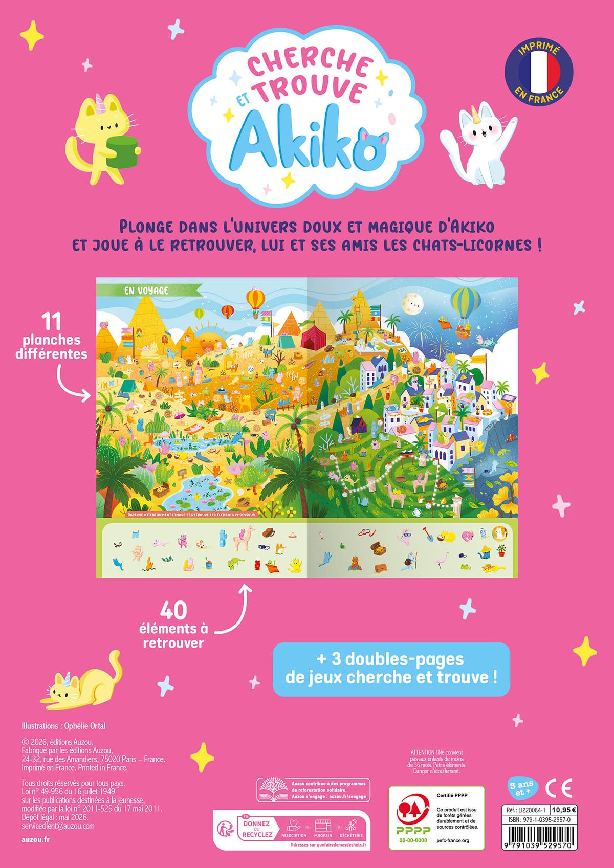 Le Cherche &amp; Trouve Akiko invite les enfants dès 4 ans à retrouver Akiko et ses adorables chats-licornes à travers de magnifiques illustrations pleines de détails. Une activité idéale pour développer l'observation tout en s'amusant.Livre Cherche &amp; Trouve Akiko dès 4 ans pour développer l'observation, la concentration et la mémoire visuelle dans un univers féerique.