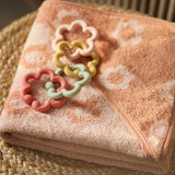 Cape de bain bébé Jacquard blush 75 x 75 cm - Jollein JOLLEIN