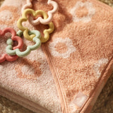 Cape de bain bébé Jacquard blush 75 x 75 cm - Jollein JOLLEIN
