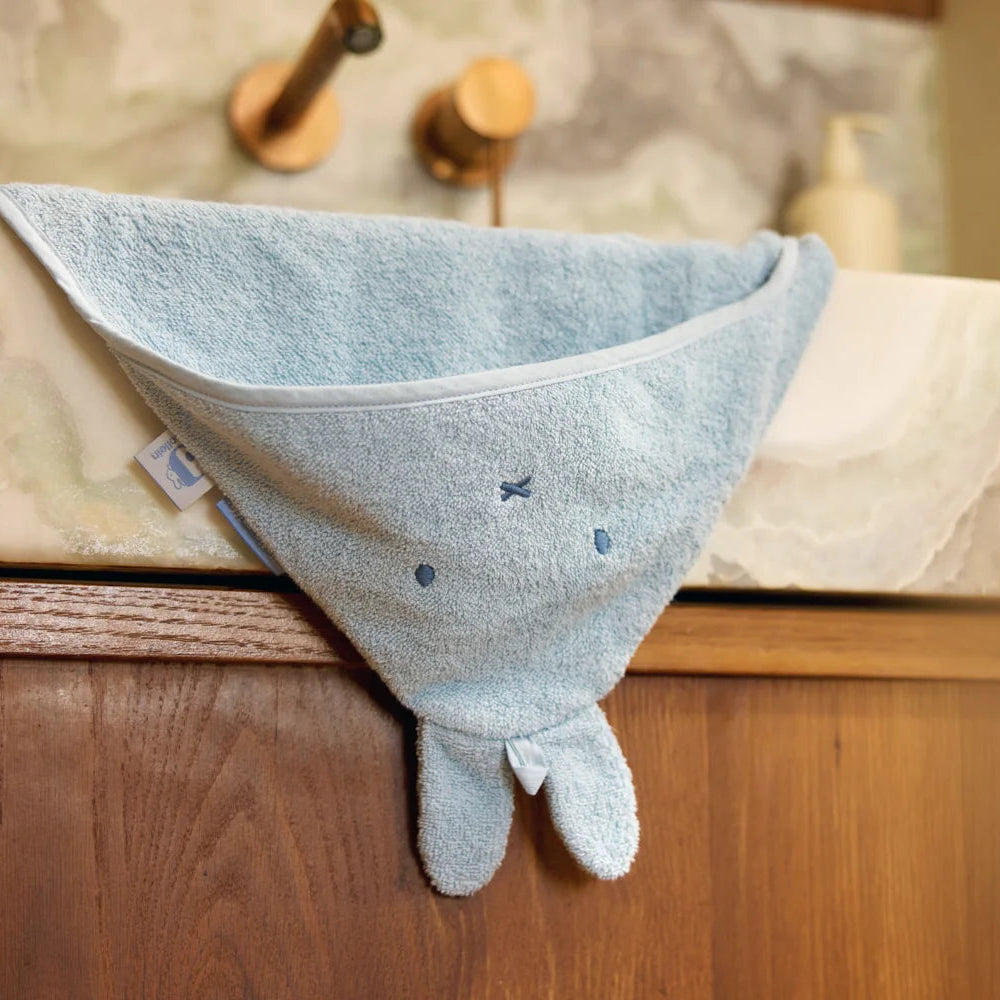 Cape de bain bébé Miffy bleue en éponge 75 x 75 cm - Jollein JOLLEIN
