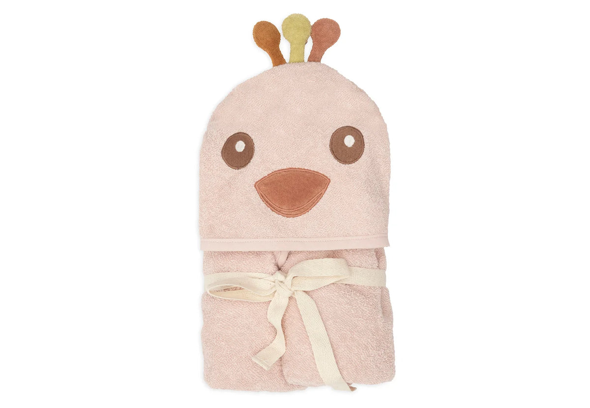 Cape de bain bébé avec capuche et oreilles 75 x 75 cm - Jollein Peacock Pavie