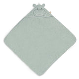 Cape de bain bébé avec capuche et oreilles 75 x 75 cm - Jollein hippopotame JOLLEIN