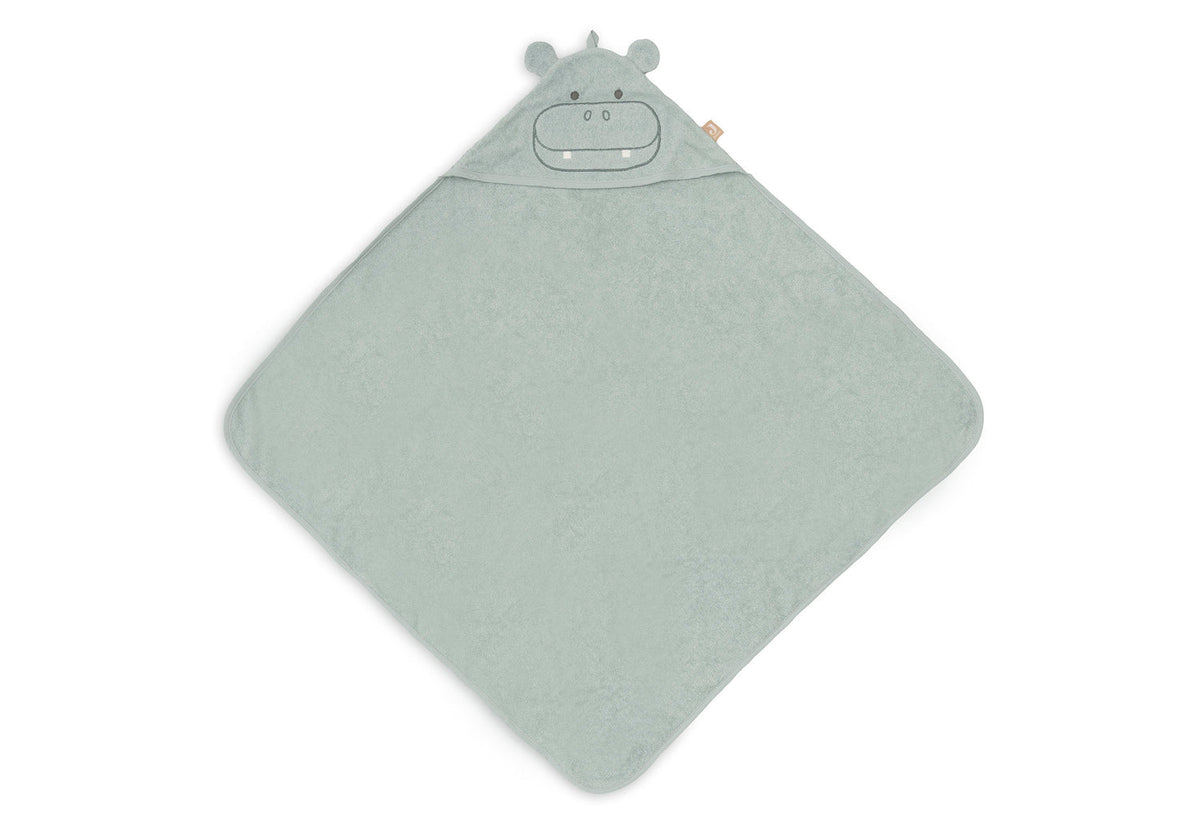 Cape de bain bébé avec capuche et oreilles 75 x 75 cm - Jollein hippopotame JOLLEIN