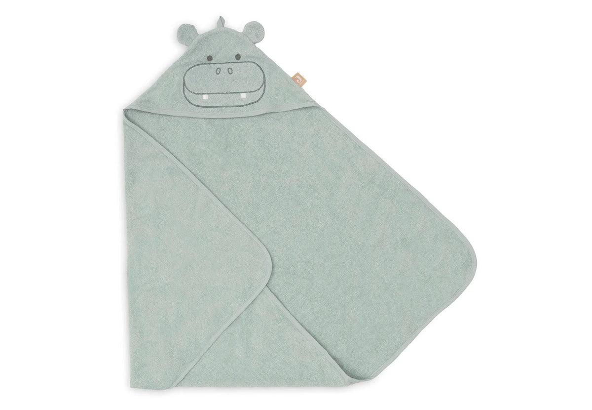 Cape de bain bébé avec capuche et oreilles 75 x 75 cm - Jollein hippopotame JOLLEIN