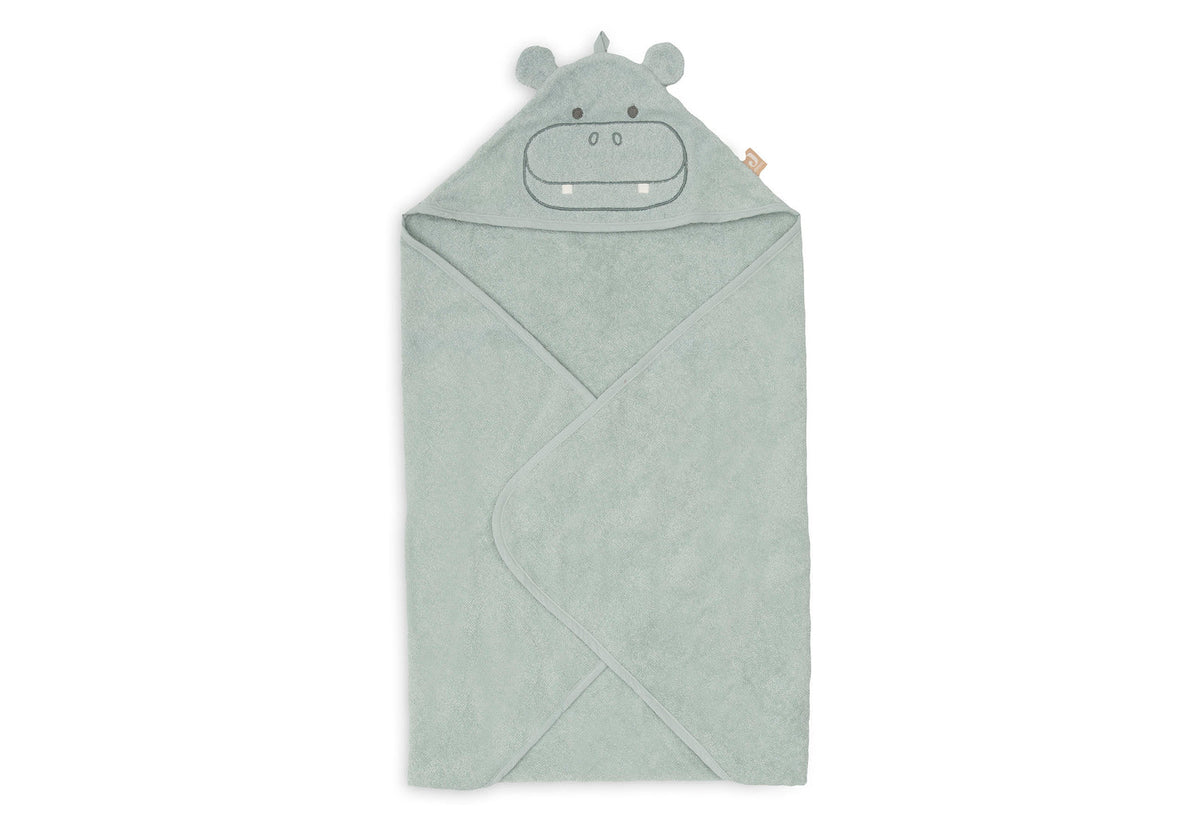 Cape de bain bébé avec capuche et oreilles 75 x 75 cm - Jollein hippopotame JOLLEIN
