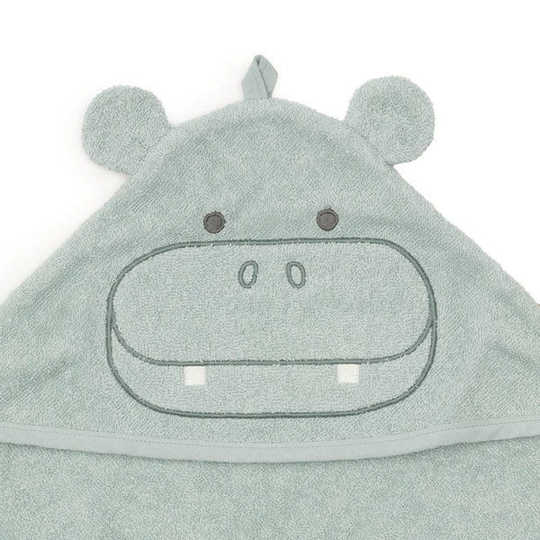 Cape de bain bébé avec capuche et oreilles 75 x 75 cm - Jollein hippopotame JOLLEIN