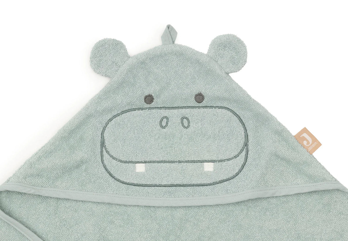Cape de bain bébé avec capuche et oreilles 75 x 75 cm - Jollein hippopotame JOLLEIN
