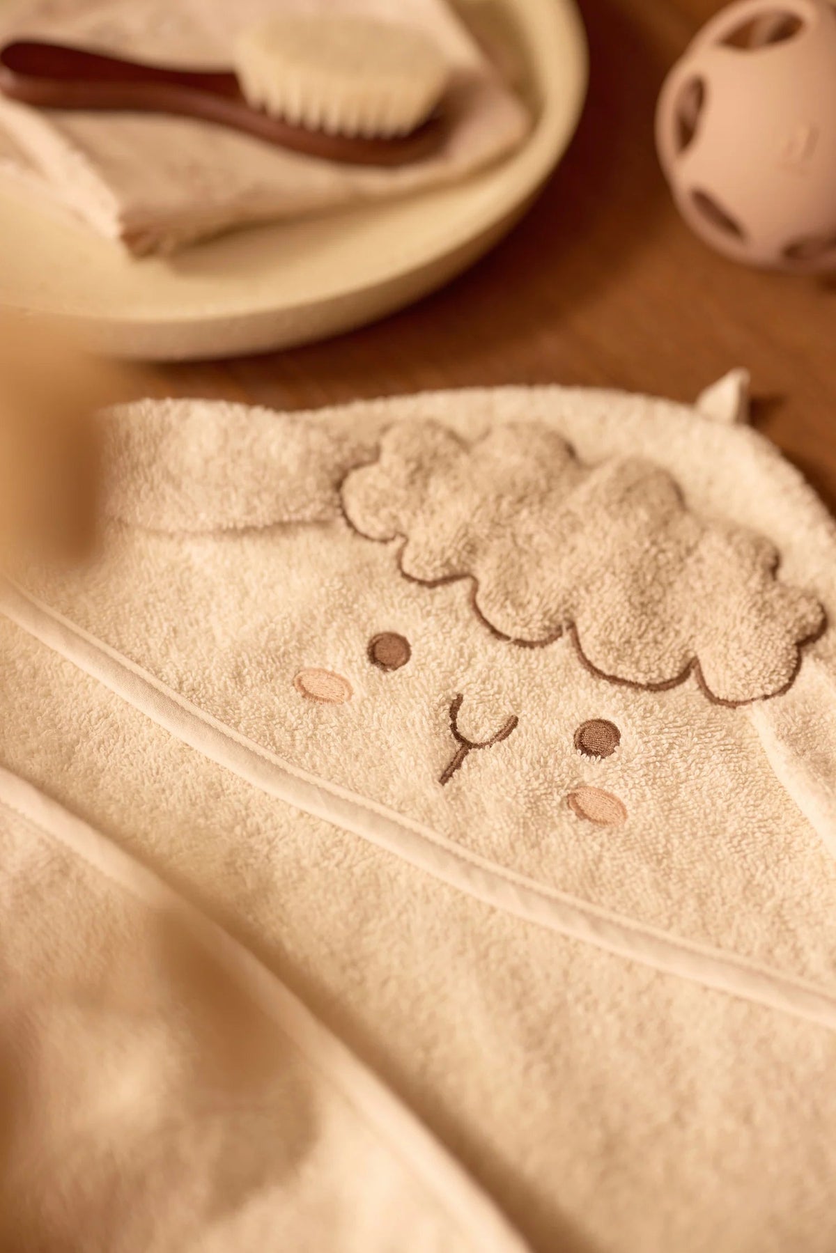 Cape de bain bébé avec capuche et oreilles 75 x 75 cm - Jollein mouton JOLLEIN