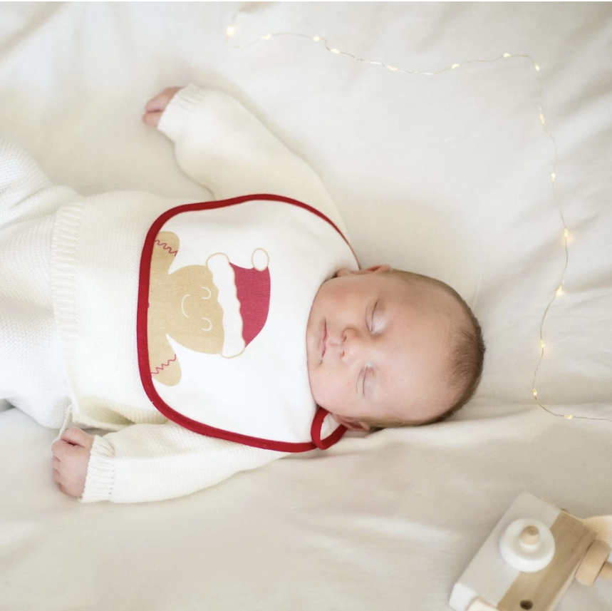Lot de 2 bavoirs naissance - Pain d'épice Noël