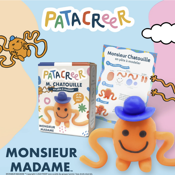 Kit à fabriquer MmeBAVARDE & MrCHATOUILLE en pâte à modeler patacreer