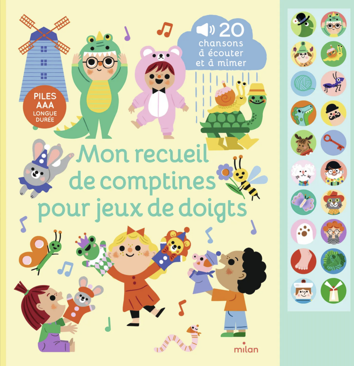 Mon recueil de comptines pour jeux de doigts – Livre sonore bébé dès 1 an - Livre