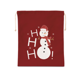 Sac coton à cordon motif bonhomme de neige rouge Petit coeur salé