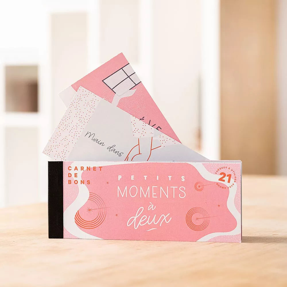 Carnet de Bons Chéquier Romantique Petits Moments à Deux OPARI