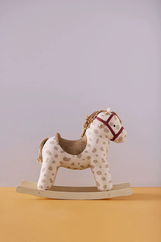 Cheval à bascule Dotty beige à taches – jouet d’éveil dès 18 mois
