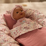 Couffin pour poupée rose – Motif floral LITTLE DUTCH