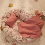 Couffin pour poupée rose – Motif floral LITTLE DUTCH