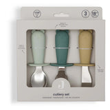 Couverts d'apprentissage en silicone et acier inoxydable - Jollein Jade JOLLEIN