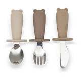 Couverts d'apprentissage en silicone et acier inoxydable - Jollein Natural JOLLEIN