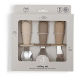 Couverts d'apprentissage en silicone et acier inoxydable - Jollein Natural JOLLEIN