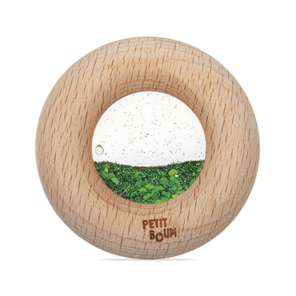 Donut jouet d’éveil sensoriel vert – jouet en bois bébé PETIT BOOM