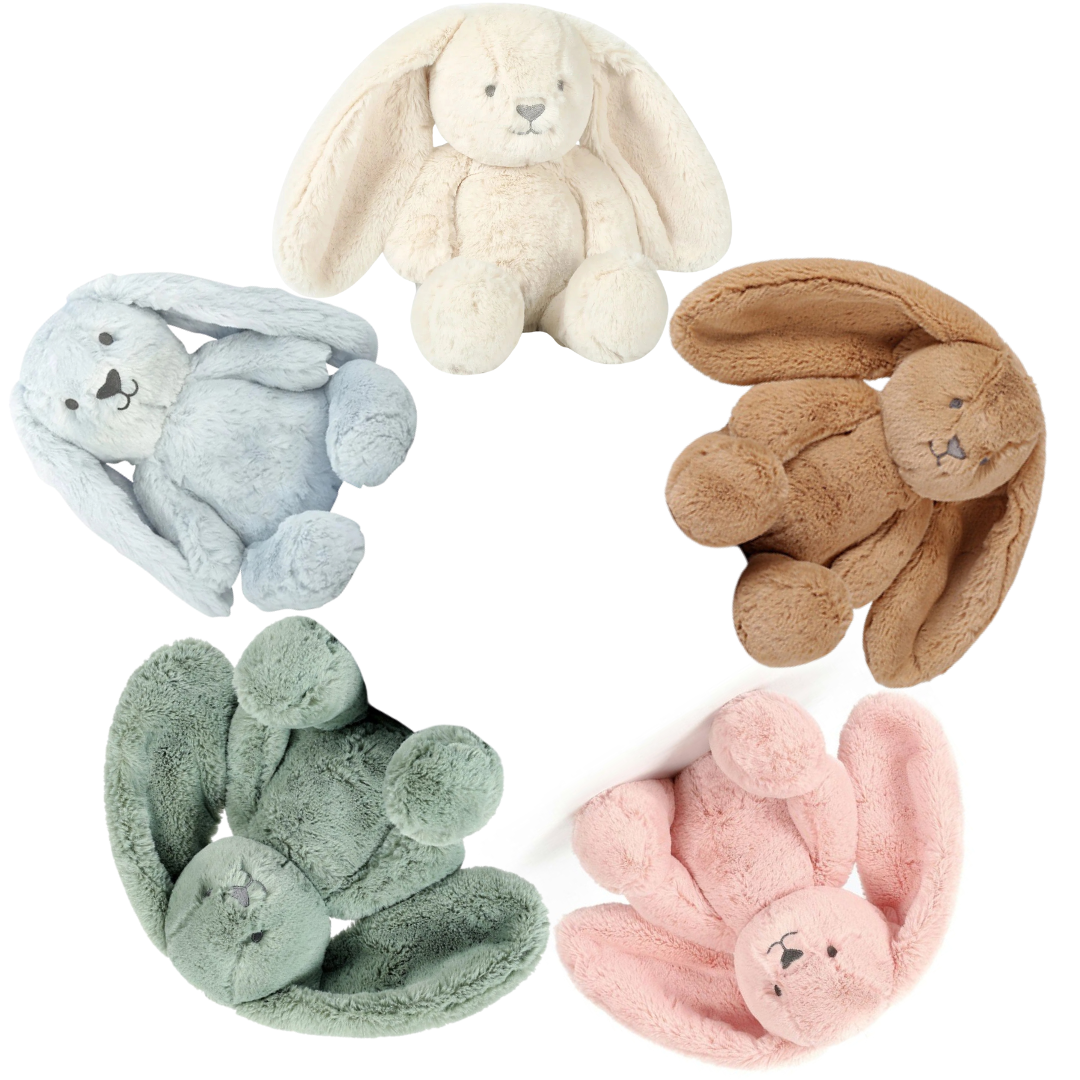 Peluche lapin bleu ciel