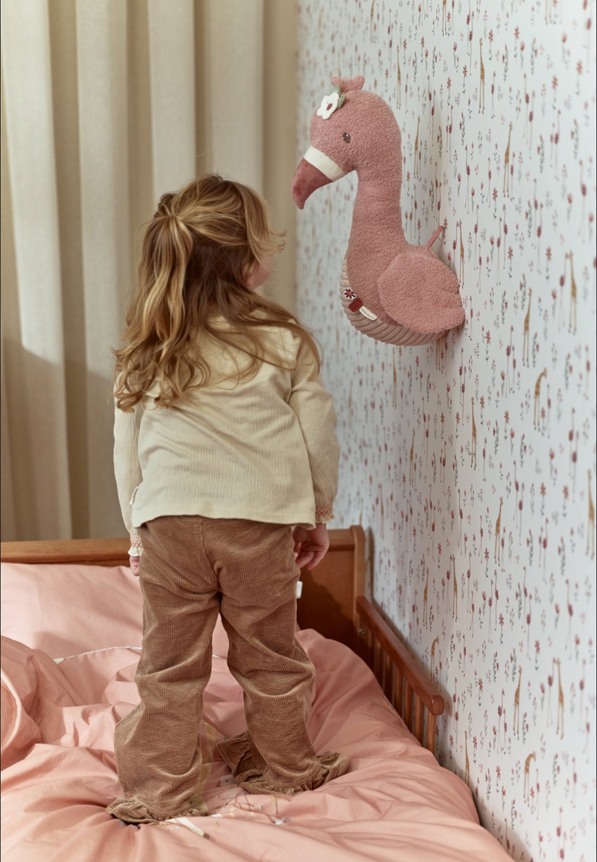 Décoration murale tête de flamant rose Safari Friends – déco chambre enfant