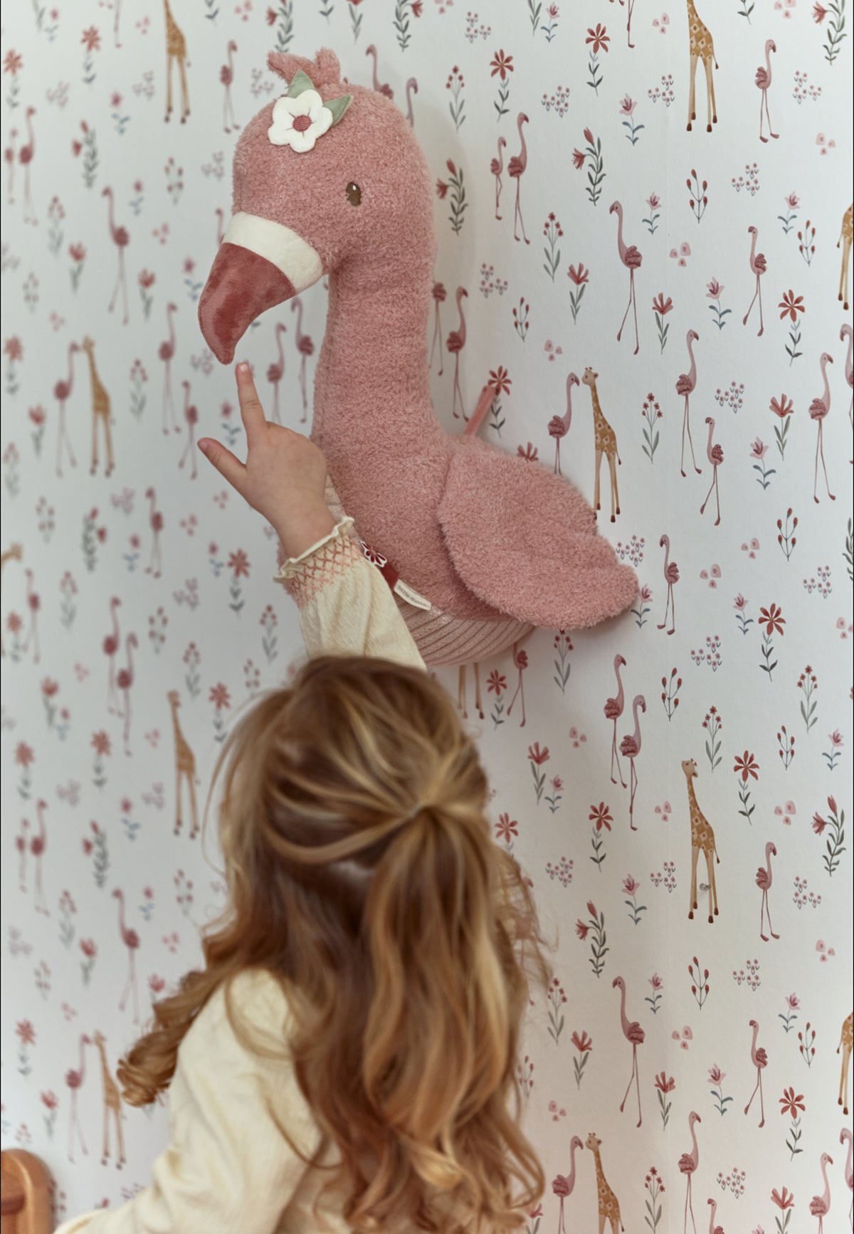 Décoration murale tête de flamant rose Safari Friends – déco chambre enfant